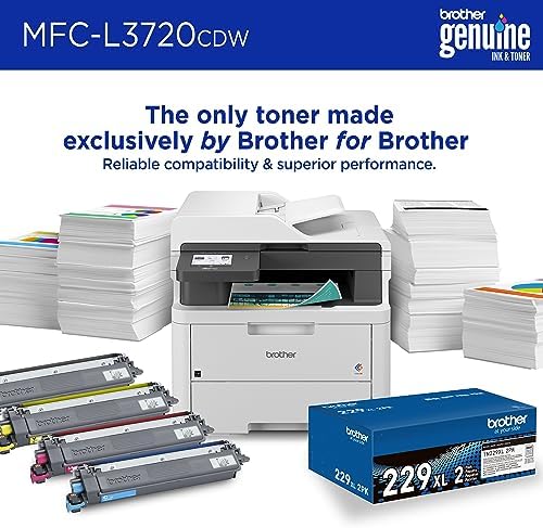 Brother MFC-L3720CDW Wireless Color Laser Printer, Scanner, Copier, Fax, Auto Duplex, 250-Sheet Capacity - Image 4