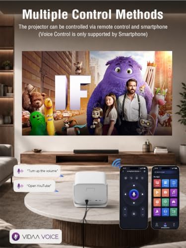 [VIDAA Live TV & 6000 ANSI & Now with Netflix] 4K Smart Projector with WiFi and Bluetooth, AI Voice Control, XuanPad White Portable Outdoor Movie Projector 4k, 42W Dolby Audio, Auto Focus & Keystone - Image 4