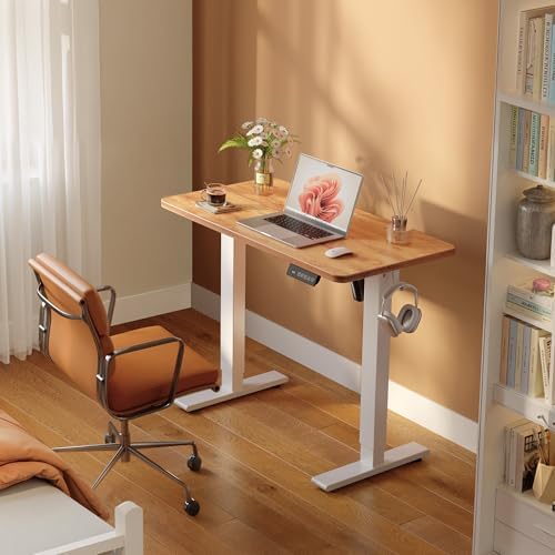 FEZIBO 48" Electric Standing Desk Height Adjustable Desk, Light Rustic - Image 2
