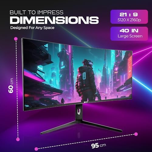 M² Vision 40" 5K2K Ultrawide Monitor, 5120x2160, 120Hz, USB-C 65W, IPS Black, MacBook Compatible, HDR600, Height Adjustable Stand - Image 7