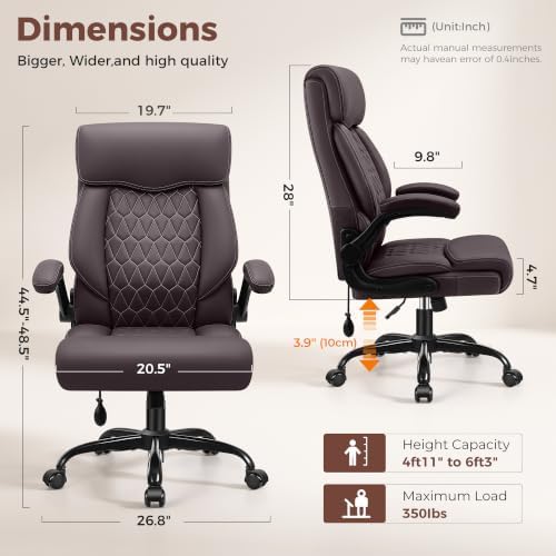 High Back Executive Office Chair with Inflatable Lumbar Support - Image 2
