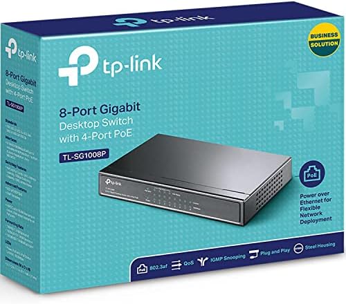 TP-Link TL-SG1008P V4 | 8 Port Gigabit PoE Switch | 4 PoE+ Ports @64W | Desktop | Plug & Play | Sturdy Metal w/ Shielded Ports | Fanless | Limited Lifetime Protection | QoS & IGMP Snooping | Unmanaged - Image 5