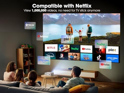 [Built-in Apps] Smart Projector with WiFi and Bluetooth, VIZONY Native 1080P Projector with Streaming APPs, Dolby Audio, Portable Mini Projector for Indoor Outdoor Use - Image 2