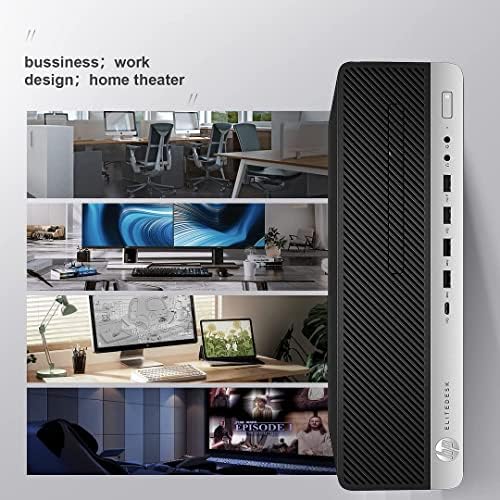 HP Elitedesk 800 G3 SFF PC Bundle - Dual 24'' KOORUI Monitors, Intel i7-6700,16GB DDR4,512GB NVMe SSD + 2TB HDD,AX200 Wi-Fi 6,Wireless Keyboard, Mouse,Windows 10 Pro 64-bit (Renewed), Black/Silver - Image 7