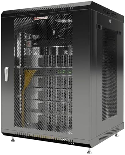 Sysracks 18U Server Rack Cabinet Enclosure | Locking Vented Doors | Network Equipment Rack for Data Centers, IT Rooms, Audio/Video Gear, and Home Offices | for Servers, Routers, Patch Panels by SYSRACKS