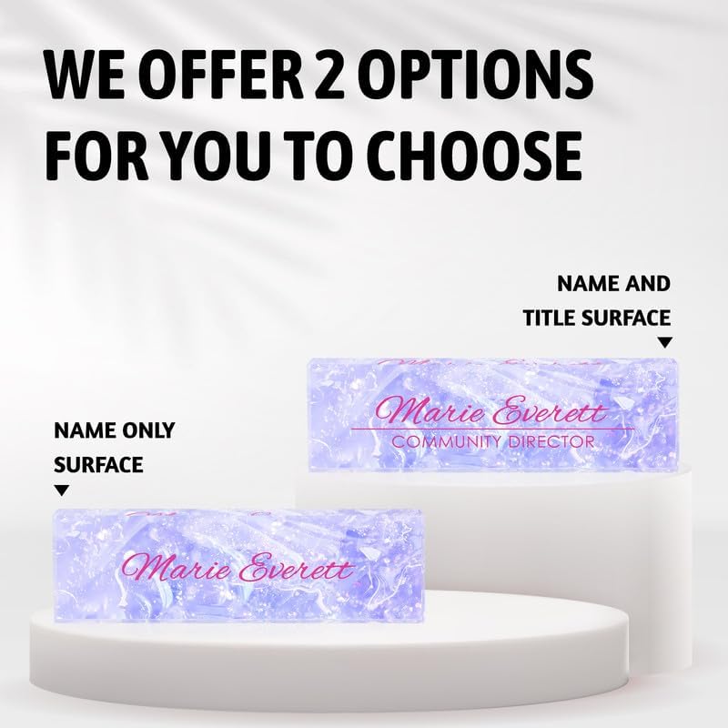 Desk Name Plate Personalized Name Plate for Desk, Office Desk Decor, 3D Style Personalized Plaque Name Plates for Desks Custom Appreciation Gifts for Boss Lady Employee Coworkers (Amethyst) - Image 2