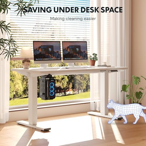FLEXISPOT EN2 55"x28" Electric Standing Desk with PC Stand Bundle, White - Image 2