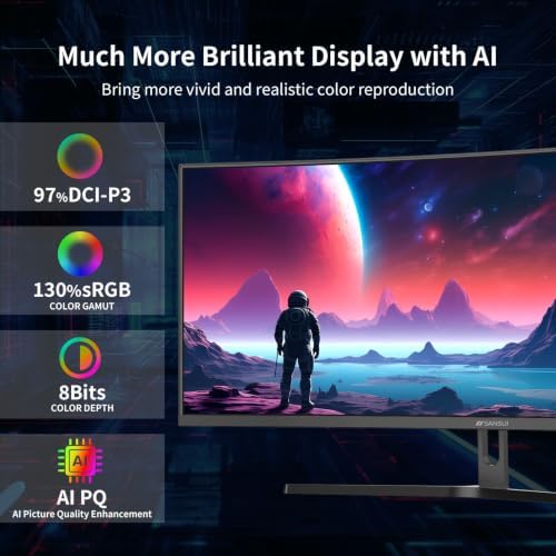 SANSUI 34-Inch Curved Gaming Monitor UWQHD 3440 x 1440P 200Hz Ultrawide - Image 4