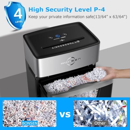 BONSEN 16-Sheet Cross-Cut 60-Min Heavy Duty Paper Shredder for Home Office - Image 4