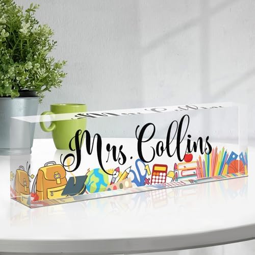 Custom Name Plate for Desk, Teacher Employee Appreciation Gifts, Office Decor by Spricoz