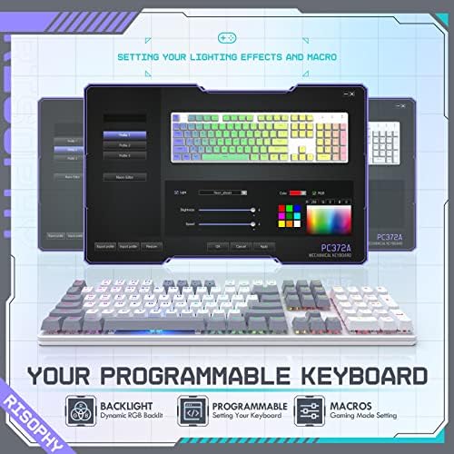 Wireless Mechanical Keyboard, Triple Mode 2.4G/USB-C/Bluetooth Gaming Keyboard, 104 Keys Programmable, Customize RGB Backlit, Red Switch, Bicolor PBT Keycaps, Rechargeable Wired Keyboard for Laptop PC - Image 4