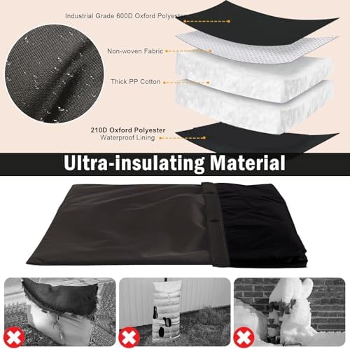 Insulated Backflow Covers for Outside Large Pipe Cover,36"W x 30"H - Image 4