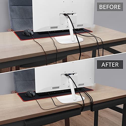 Cable Management Under Desk, 32in (2x15.75in) J Channel, Self Adhesive Cable Raceways Channel, Easy to Install Cord Cover Hider Desk Cord Organizer Electrical Black - Image 4