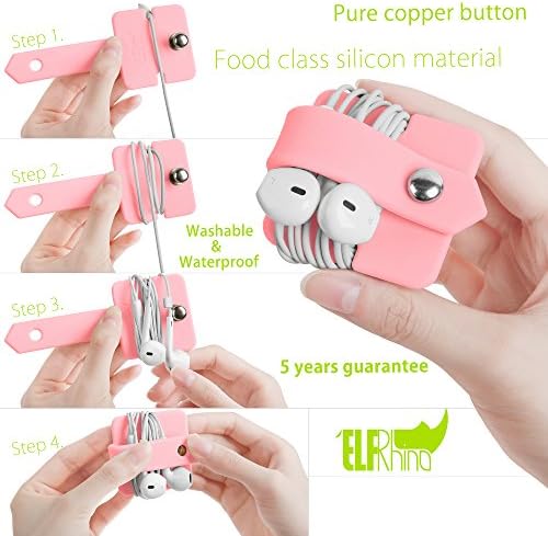 Cord Organizer Earbuds Holder Earphones Wrap Headset Headphone Wrap Winder Cord Manager Cable Winder Pink - Image 6