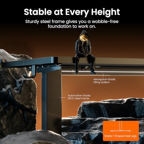 ErGear Height Adjustable Electric Standing Desk, 71 x 30 Inches Sit Stand up Desk, Memory Computer Home Office Desk, Black - Image 5