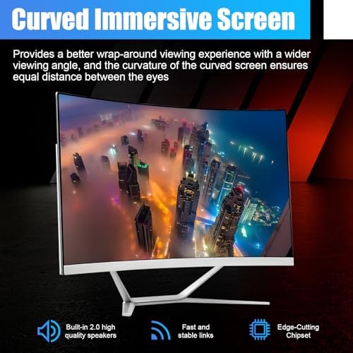 All-in-One Desktop Computer PC, 24" Curved FHD Display, i5-6500T 8GB 256GB - Image 4