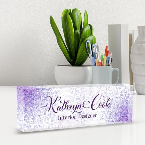 Name Plate for Desk-Personalized Name Plates for Desk-Name Plate Personalized for Office-Gifts for Teacher Boss Employee Appreciation Office Desk Decor (purple diamond), MYDZBJMT1009 - Image 6