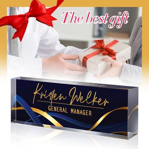 Custom Office Name Plate for Desk - Desk Name Plate Personalized Gifts for Coworkers, Boss, Employees, Teacher, Nurse - Office Desk Decor for Women Men - Employee Appreciation Gifts (Blue Gold) - Image 6