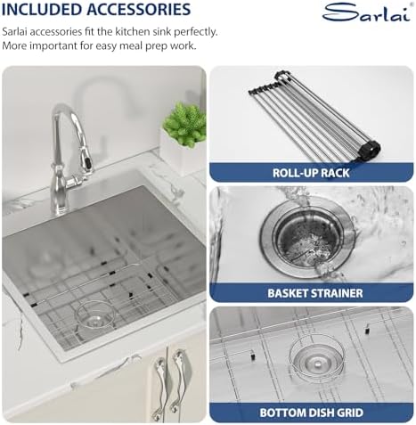 12 Inch Deep Drop In Laundry Sink - Sarlai 25x 22 Laundry Utility Sink Drop In Topmount Single Bowl 16 Gauge Stainless Steel Kitchen Sink Utility Sink - Image 5