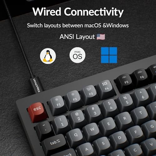 Keychron V1 8K Custom Mechanical Keyboard, 75% Wired Layout, Ultra-Low Latency 8000Hz, QMK Programmable, Hot-Swappable Banana Switches, RGB, for Gamers and Typists, Compatible with Mac/Windows/Linux - Image 2
