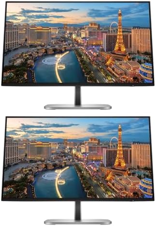 HP Series 5 Pro 24-inch 524pf Full HD (1920 x 1080) 100Hz 5ms LCD IPS Monitor, 2-Pack Bundle, Low Blue Light, HDMI, DisplayPort, USB Hub by HP