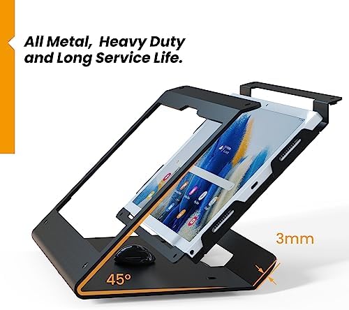 Tablet Stands Compatible with 11" Samsung Galaxy Tab A11+, Tab A9+, Heavy Duty Steel with 360° Swivel Base, Include Anti-Theft Cable Lock - BSC102BJ - Image 7