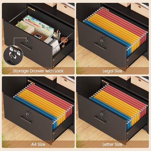 SEDETA 57" L Shaped Standing Desk, Sit Stand Office Desk with Storage Hutch - Image 5
