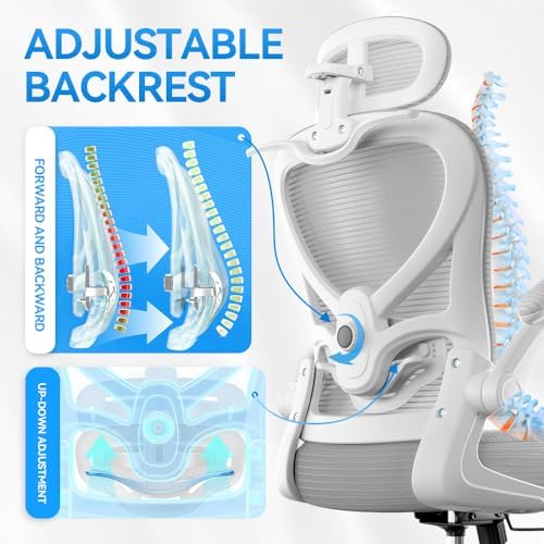 Ergonomic Office Chair, Mesh Home Office Desk Chairs with 3D Headrest - Image 4