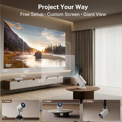 [2026 Upgraded] Mini Projector 4K Supported, Built-in App, Android TV OS X1 - Image 6