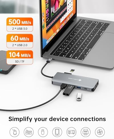 USB C Docking Station Dual HDMI Adapter, 11 in 1 Multi Display Docking Station Dual Monitor with 2 HDMI, VGA, 100W PD, 4 USB, USB C Hub Multiport Dongle Compatible with MacBook/Dell/HP/Lenovo Laptops - Image 5