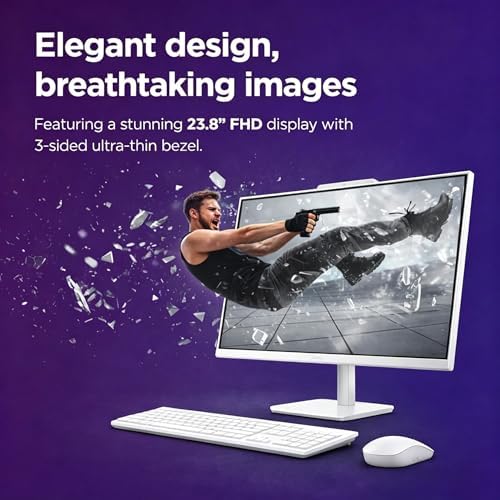 Lenovo 24" FHD All-in-One Desktop Computer - 32GB RAM - 2TB SSD - Intel 13th 8 Cores i3 CPU (Beat 11th i5) - Keyboard and Mouse - Windows 11 - Office 365 for The Web - Image 3