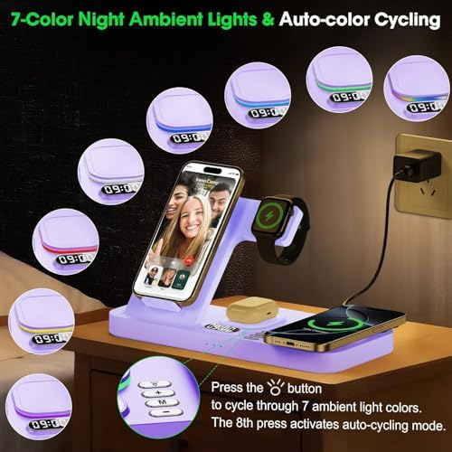 Dual Phone Foldable Wireless Charging Station for Apple, Couple&Family Use - Image 5