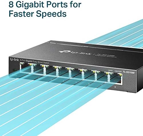 TP-Link 8 Port Gigabit Switch | Easy Smart Managed | Plug & Play | Desktop/Wall-Mount | Sturdy Metal w/ Shielded Ports | Support QoS, Vlan, IGMP and LAG (TL-SG108E) - Image 3