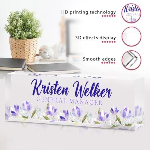 Custom Office Name Plate for Desk - Desk Name Plate Personalized Gifts for Coworkers, Boss, Employees, Teacher, Nurse - Office Desk Decor for Women Men - Employee Appreciation Gifts (Purple Violet) - Image 4