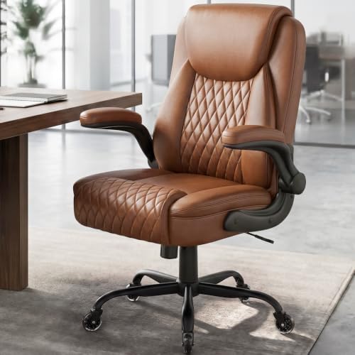 GTPOFFICE Executive Office Chair, Ergonomic PU Leather Desk Chair,Pro Brown - Image 2