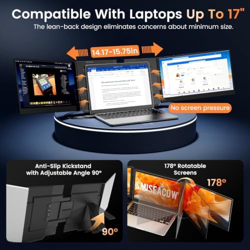 15.6" Laptop Screen Extender, 1080P FHD Ultra-Slim Triple Portable Monitor - Image 6