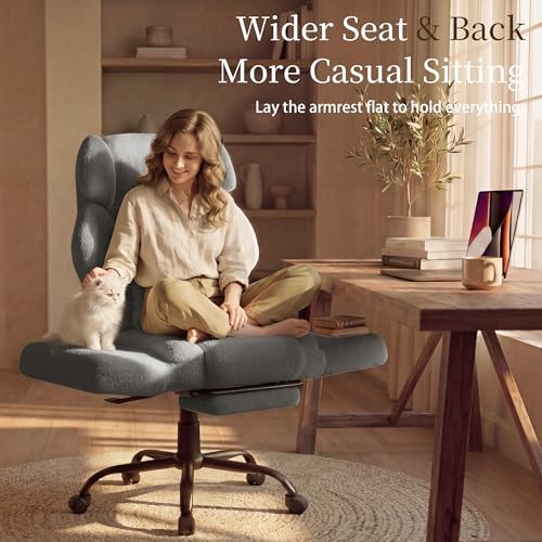 Big and Tall Office Chair with Flip Arms, Extra Wide Seat for Pets Sitting - Image 5