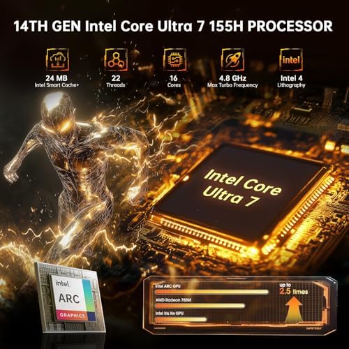 ASUS NUC 14 Pro AI Mini PC, Intel Ultra 7 155H (16C/22T, Up to 4.8GHz), 32GB DDR5 RAM, 1TB PCIe 4 SSD Mini Computer Win 11 Pro, Mini Desktop with Intel Arc GPU/AI GC/AI Boost/AI Ready/Thunderbolt 4 - Image 2