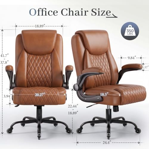 GTPOFFICE Executive Office Chair, Ergonomic PU Leather Desk Chair,Pro Brown - Image 3