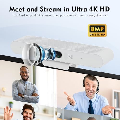 TOALLIN 4K All-in-One Conference Webcam with Microphone and Speaker - Image 3