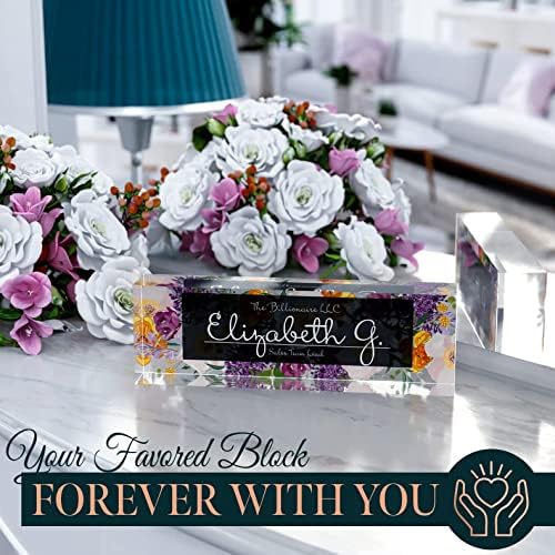 Desk Name Plate Personalized, Custom Name Plates 2½/x8 Inches, Thick Crystal-Clear Acrylic, Gift Box, Office Desk Decor. USA Made by ACRYLUXE (Vaseful) - Image 5