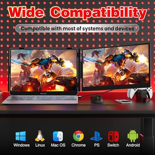 Laptop Screen Extender 0.27" Ultra-Thin, 14.1" FHD 1080P IPS Dual Portable Monitor, USB-C/HDMI Plug & Play Travel screen extender for 13-17" Laptops, Compatible with Window/Mac/Chrome/Switch/Android - Image 4