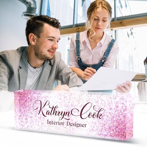 Name Plate for Desk-Personalized Name Plates for Desk-Name Plate Personalized for Office-Gifts for Teacher Boss Employee Appreciation Office Desk Decor (pink diamond), MYDZBJMT1009 - Image 5