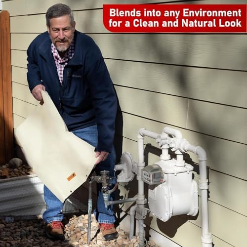 Redford Supply Co. Cold Snap (5°F) Backflow Preventer Insulation Cover, 30"W x 24"H, Pipe Insulation, Water Sprinkler Covers for Outside, Sprinkler Backflow Cover for Winter, Well Pump Bag (Beige) - Image 3