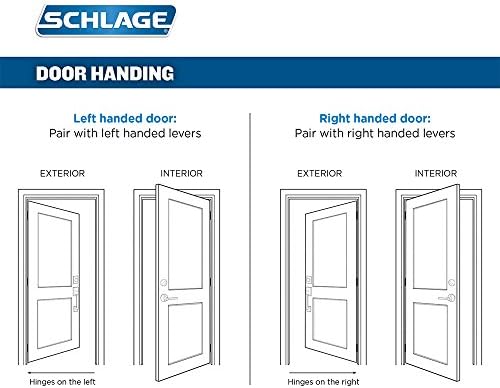 SCHLAGE Lock Company Camelot Single Cylinder Handleset and Left Hand Flair Lever, Aged Bronze (F60 CAM 716 FLA LH) - Image 3