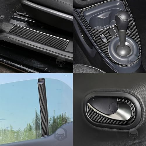 Car Dashboard Center Console Panel Decoration Cover Full Sticker Set Real 3K Black Carbon Fiber Trim Compatible with Benz Smart 2016 2017 2018 2019 2020 2021 Auto Interior Accessories - Image 4