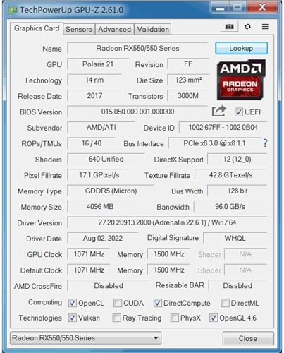 QTHREE Radeon RX 550 4GB Graphics Card,GDDR5 128-Bit,DP/HDMI/DVI-D,Computer Video Card for PC Working,ITX GPU,PCI Express 3.0X8,DirectX 12 - Image 6