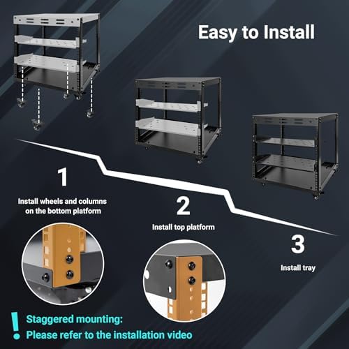 Upgraded 10U Server Rack with 4 Swivel Casters & 2 Shelves - Image 2