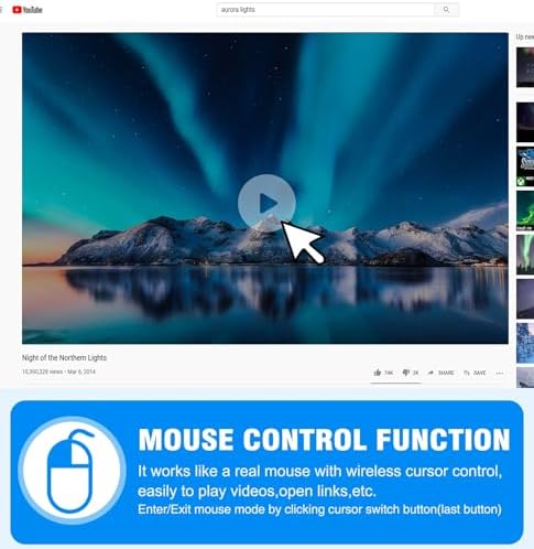 DINOSTRIKE White Presentation Clicker with Air Mouse Control, USB Type C Wireless Presenter Remote Clicker for Powerpoints Slide RF 2.4GZ Slide Advancer for Computer Laptop Mac - Image 3