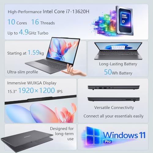 Lenovo IdeaPad Next-Gen Business Laptop | Powerful Intel Core i7-13620H | 16GB DDR5 RAM | 512GB SSD | 15.3" WUXGA IPS Anti-Glare Display | Wi-Fi 6 | SD Card Reader | Dolby Atmos | Windows 11 Pro - Image 2